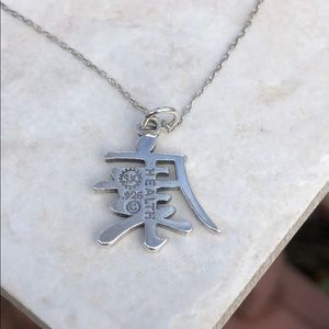 925 Silver Necklace Chinese Health Symbol Italy